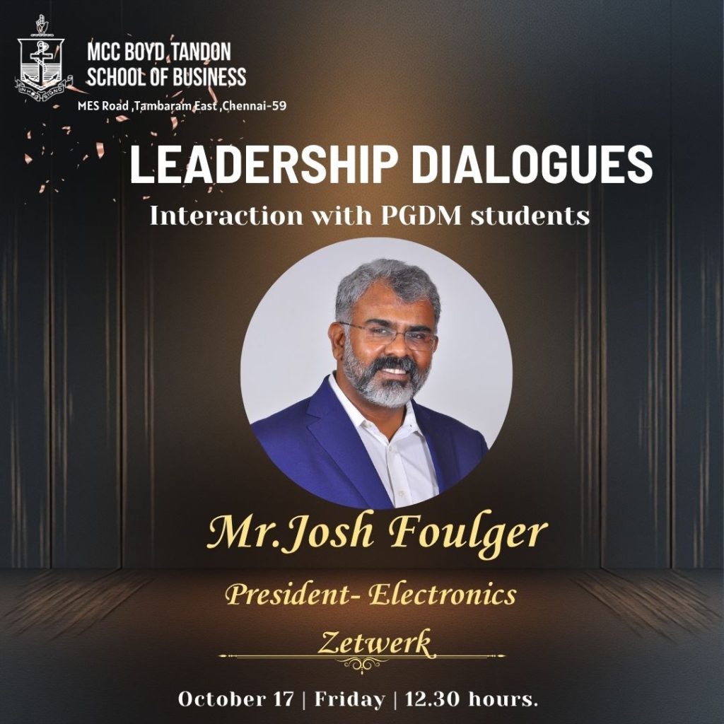 Leadership Dialogue on 17th October 2025 by Mr.Josh Foulger