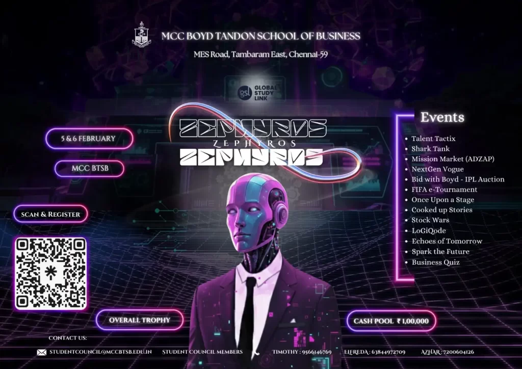 MCC Boyd Tandon School of Business is all set to host its annual, inter-college management meet, ZEPHYROS