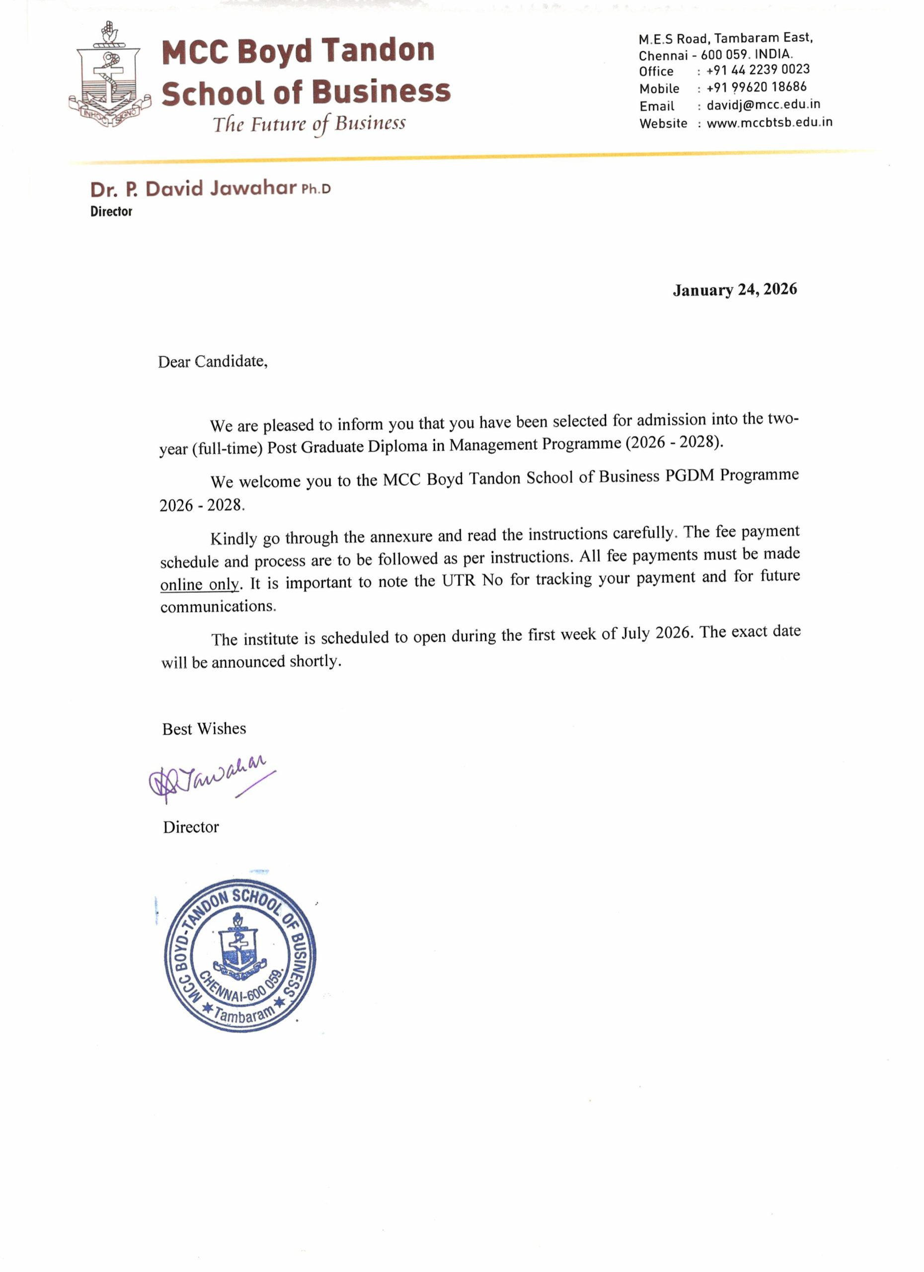 Campus Placement Offer