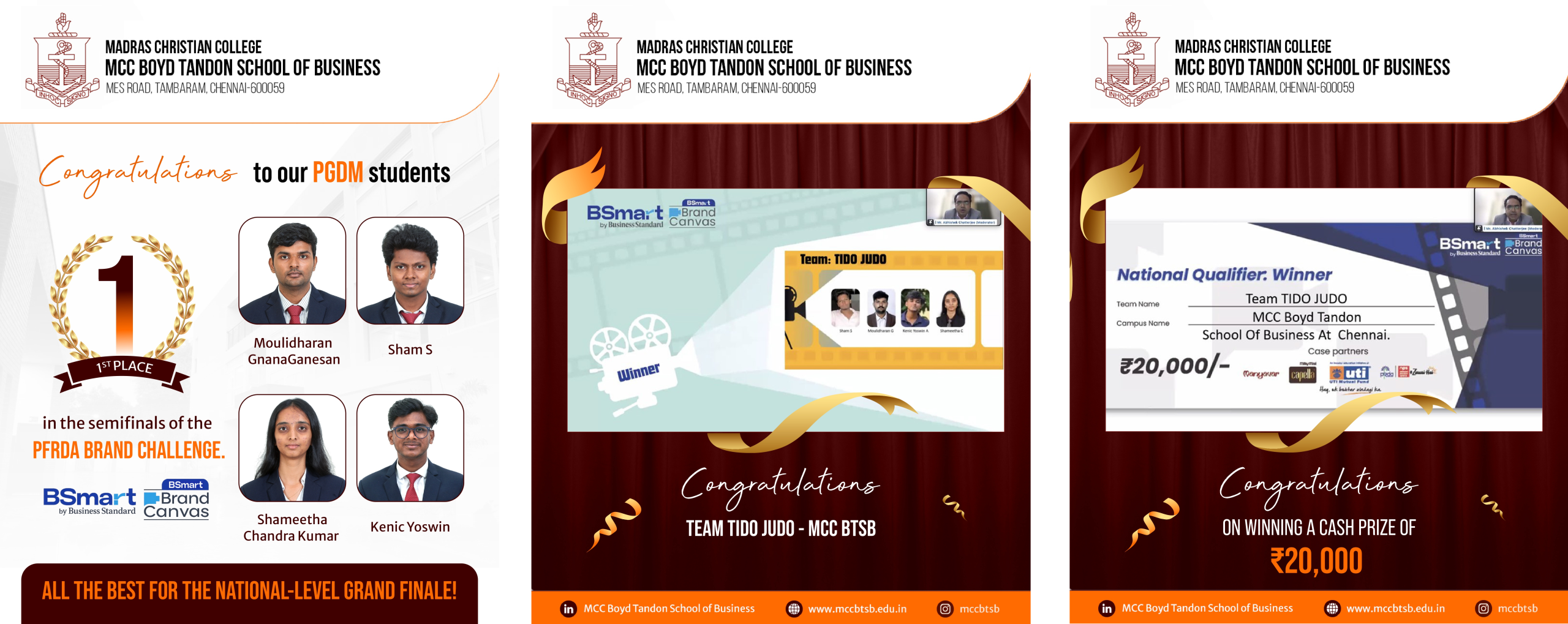 Winners of BSmart Brand Canvas National Qualifier Round